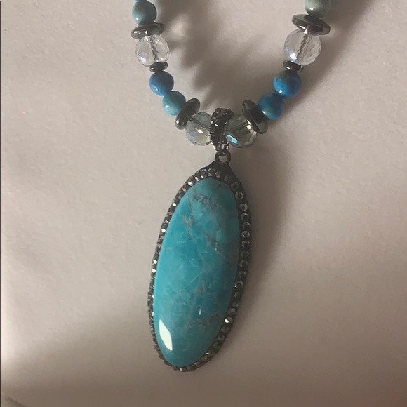 Handcrafted Genuine Turquoise Necklace set - Picture 2 of 12